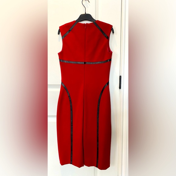 Gently used gorgeous red Danier leather bodycon dress with leather detail. - Picture 2 of 6